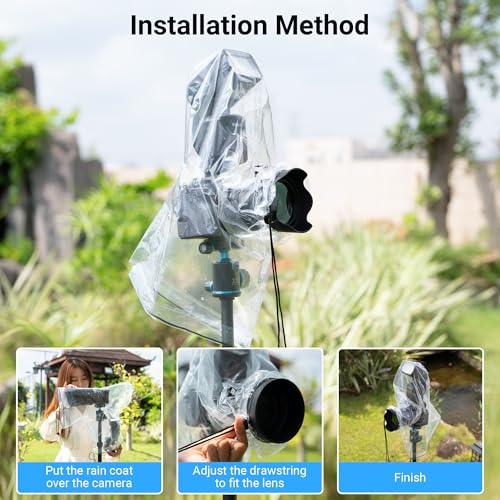 2PCS Clear Camera Rain Cover w Flash for Camera + Lens up to 6.3"x9.8"(DXL) - color: (2Pack)for Camera w Flash