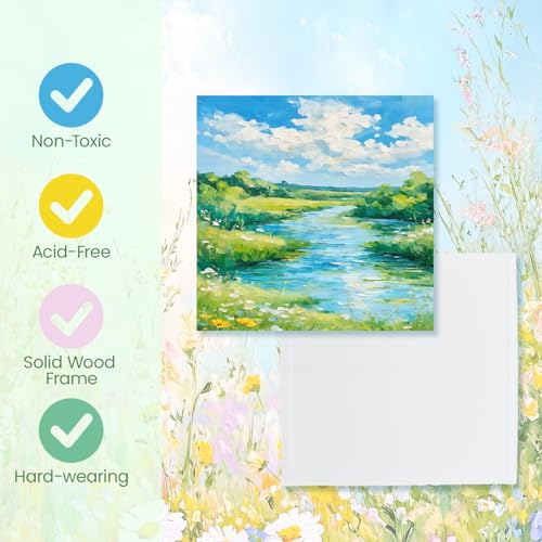 2 Pack 12x12 Inch Canvas Boards - Blank Primed for Painting - size: 12*12 in 2pack