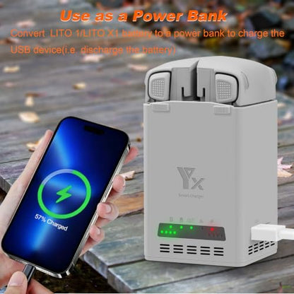 65W Two-Way Battery Charger with Storage Charge for DJI Lito 1 X1