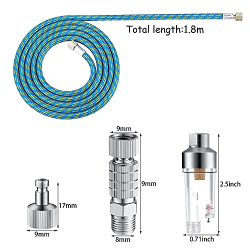 Dual Action Airbrush Kit, 0.2/0.3/0.5mm Nozzles with Moisture Trap