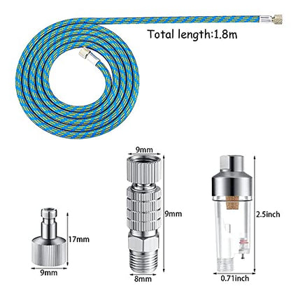 Dual Action Airbrush Kit, 0.2/0.3/0.5mm Nozzles with Moisture Trap