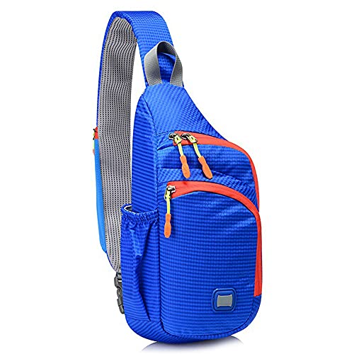 Peicees Small Sling Backpack Waterproof Unisex Shoulder Bag Chest Crossbody Daypack - color: Blue, size: Medium