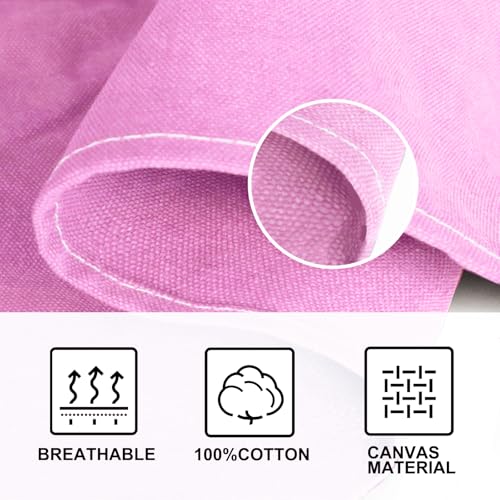 OUNLEN Chef Apron for Men Women Canvas Aprons with 3 Pockets Cross Back Resistant Work Apron for Cooking - color: Light Pink