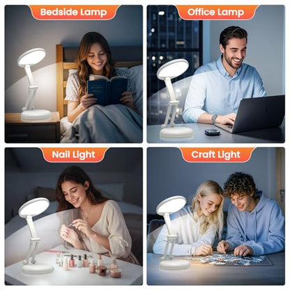 One Fire Rechargeable Table Lamp, 3600mAh Battery Operated Lamp Dorm Lamp - color: White