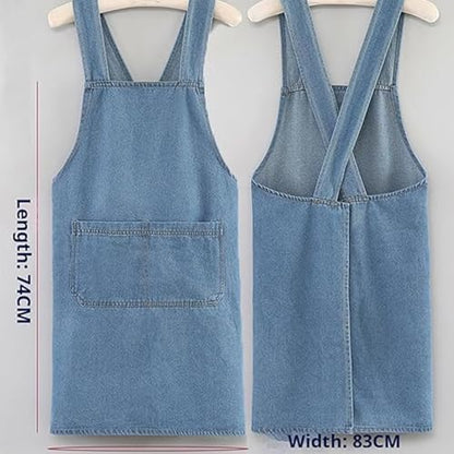 Adult Cross Back Apron, Stain Resistant Cotton Apron with Pockets ﻿ - color: C