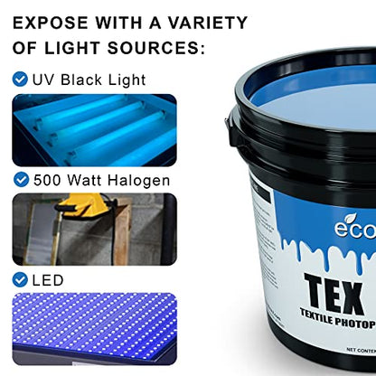 Ecotex® Tex-Blue Pre-Sensitized Screen Printing Emulsion, Photo Emulsion,Pt - size: Pint - 16 oz.