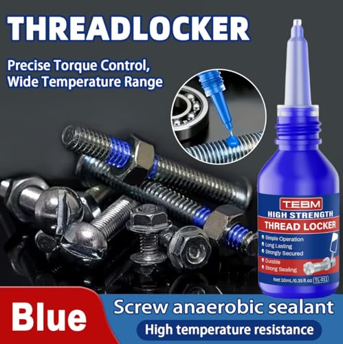 Medium Strength Threadlocker Blue, 10/50 ml, Automotive Threadlocker for Preventing Bolts from Loosening and Corrosion, Removable with Hand Tools (2)