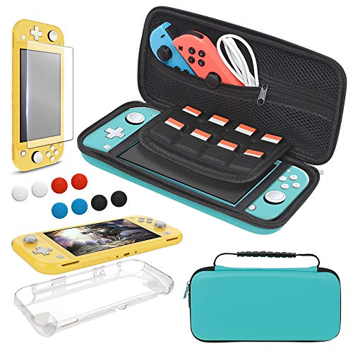 YUANHOT Carrying Case Plus TPU Cover for Nintendo Switch Lite 2019 - Blue - color: turquoise-blue