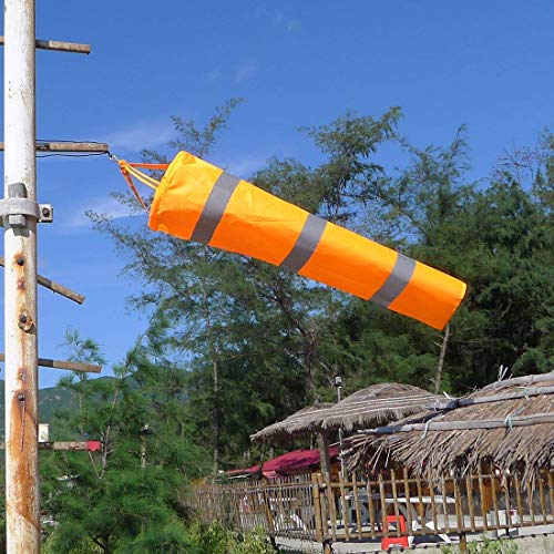 60 Inches Airport Windsock Rip-Stop Outdoor Rainbow Wind Measurement Sock Bag with Reflective Belt