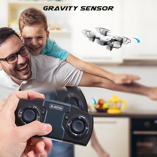 SIMREX Mini Drone with 720P Camera for Kids & Beginners - Foldable RC Quadcopter, Optical Flow Positioning, Altitude Hold, 3D Flip, 2 Batteries 20Min Flight, Safe & Easy Indoor Outdoor Flying Toy Gift (White) - color: White