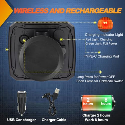 Nilight Magnetic Strobe Lights 2PCS Amber 12 LED Rechargeable Warning - color: 12LED 18Modes Amber
