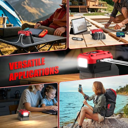 140W USB Battery Charger Compatible with Milwaukee 18V Battery - color: Red
