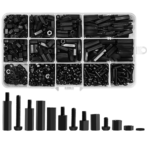 600PCS M3 Male Female Nylon Hex Spacer Standoffs Screws Nuts
