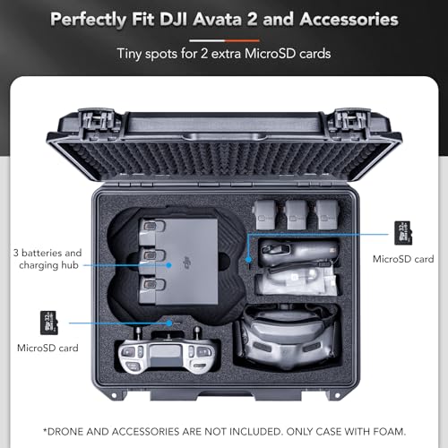 Lykus Titan AT200 Hard Case for DJI Avata 2,Goggles 3(NOT N3),FPV/Motion RC - color: Black AT200