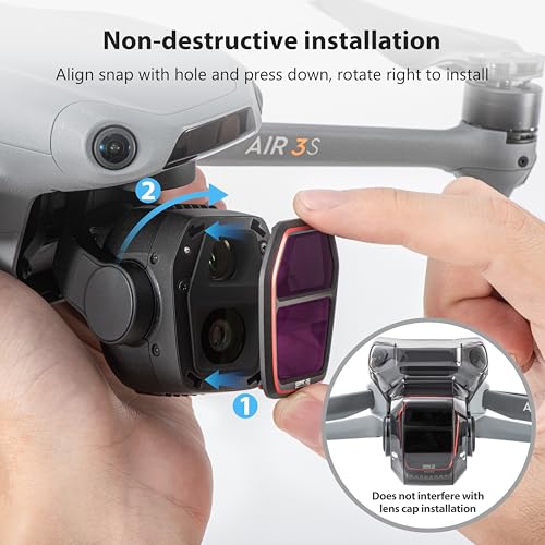 STARTRC ND & CPL Filters Set for DJI Air 3S Accessories, 4 Filters Pack-(ND/16/64/256/CPL)