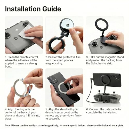Adjustable Magnetic Phone Stand for DJI RC-N1/N2/N3