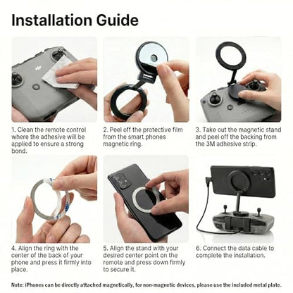 Adjustable Magnetic Phone Stand for DJI RC-N1/N2/N3
