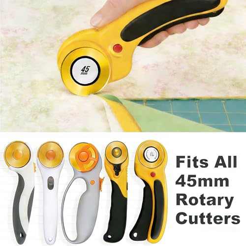 45mm Titanium Rotary Cutter Blades 10 Pack Replacement Rotary Blades for Arts Crafts Quilting Scrapbooking Sewing I Enhanced Sharpness - size: 45mm