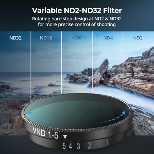SmallRig Nano VND 1-5 Stop Filter for DJI Osmo Nano, Variable ND2-ND32 Filter, Adjustable ND Filters, Made of Multicoated HD Optical Glass, Includes Storage Case - style: VND Filter