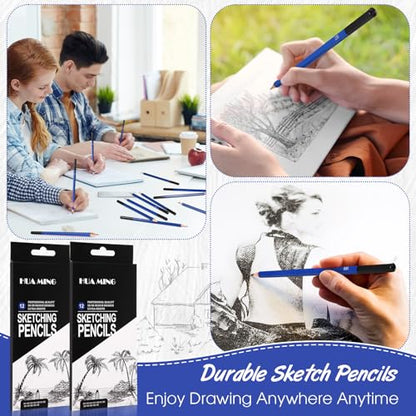 Humyoun 120 Pcs Graphite Sketch Pencils, Drawing Pencils Set 8B-5H