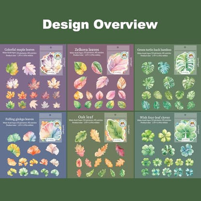 270 Pcs Leaf Stickers for Scrapbooking and Journaling - color: Simple Leaves