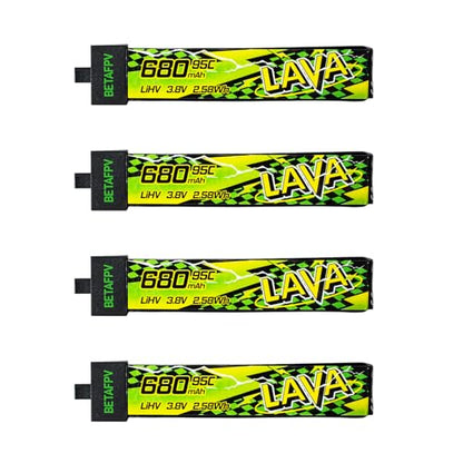 BETAFPV 4pcs Lava II 1S 680mAh LiHV Battery 3.8V 95C with BT2.0 Connector