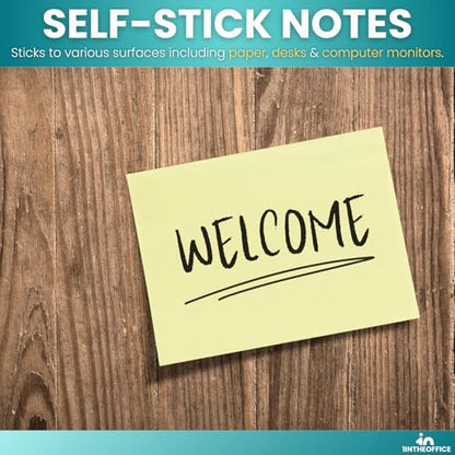 1InTheOffice Pastel Sticky Notes 3x3, Sticky Note Pads, Self-Stick Note Pads, Assorted Colors, 100-Sheet, 24/Pack
