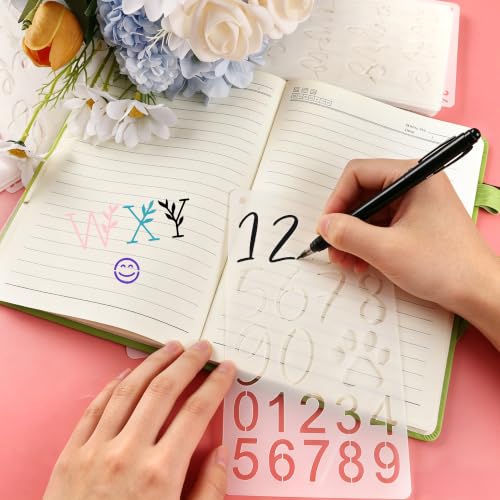 ZLFSRQ 40Pcs Letter Stencils for Painting, Small Alphabet Number Stencils - color: 40Pcs