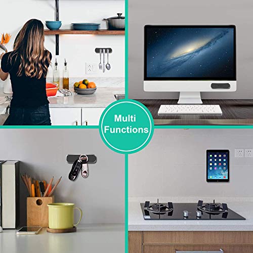 SALEX Flat Magnetic Phone Mounts 2 Pack. Black Cell Phone Holder for Car Dashboard, Wall, Truck. Universal Stick on iPad Wall Magnet Mount Kit for Tablets, Smartphones. Magnetic Phone Mount for iPhone - color: BLACK / 2 PACK