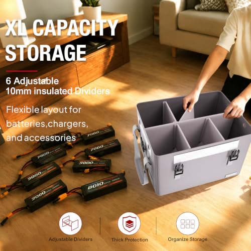 Tamfile Large Lithium Battery Box, Hard Fireproof Explosion-proof Lipo Bag
