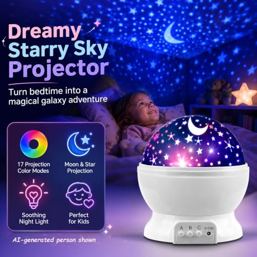 Star Projector Night Light for Kids | Kids Night Light Projector - color: White