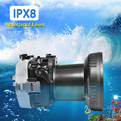 Sea frogs Waterproof Housing Case Underwater Diving Camera Case with Flat Long Port 40M/130FT for Canon EOS RP