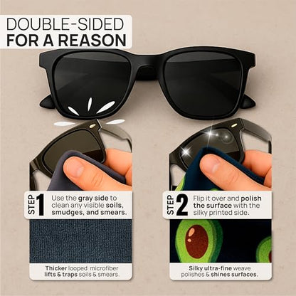 Microfiber Wholesale Quick Cloth Glasses Cleaning Cloths 5x7 Avocado 2-Pack - color: Avocado, size: 5"x7"