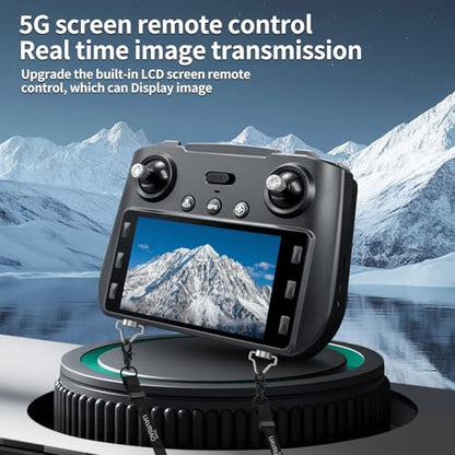Upgraded Drones with Camera 2K for Adults & Beginners, 4.5inch LCD Screen Remote Control with Gesture Control, Brushless Motor FPV Drone, Follow Me, Auto Hover, 2 Batteries 30 Mins Flight, Includes Carry Case