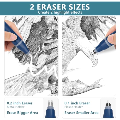 Electric Eraser, USB C Rechargeable Pencil Eraser with 220 Eraser Refills - color: Blue