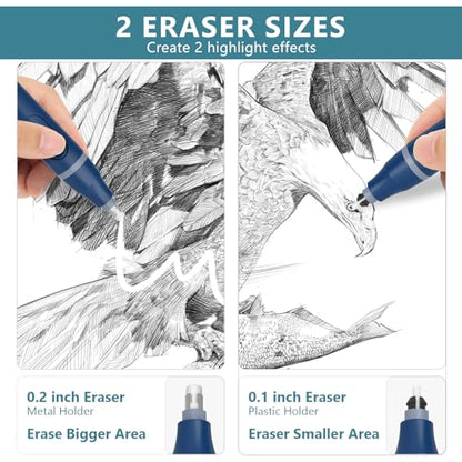 Electric Eraser, USB C Rechargeable Pencil Eraser with 220 Eraser Refills - color: Blue