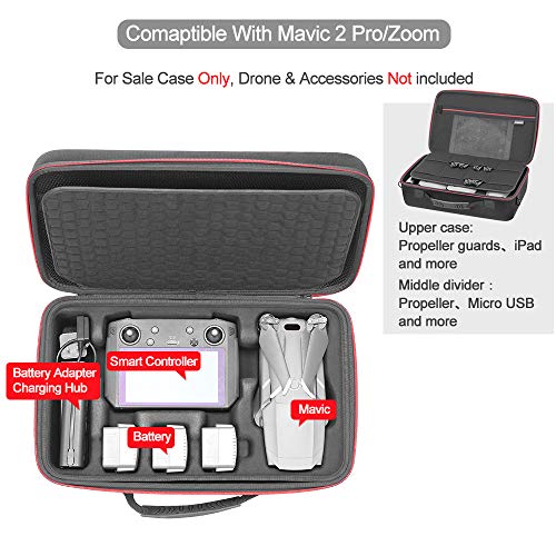 RLSOCO Carrying Case for DJI Air 2/2S/Mavic 2 Pro & DJI RC Pro/Smart Controller/Stock Controller - Fits Accessories:Controller,Drone Body,Batteries,Charger,Charging Hub,Propellers (Case Only)