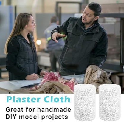 32 Pack Plaster Cloth, 4 x 180 Inch White Gauze Bandages Roll Bulk, Plaster Strips, Gauze Wrap Strips, for Craft Art Project, Casts Making, Mask Making