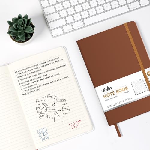 ViVin 3 Pack A5 Hardcover Lined Notebook,192 pg College Ruled 5.5x8.3 - color: Brown, size: 3 Pack