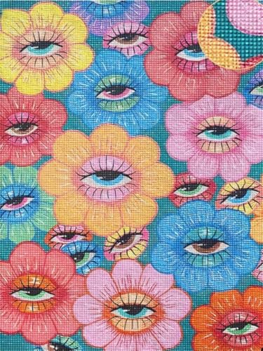 5D Diamond Painting Kit for Adults, Eye Flower Diamond Art Kits12x16In - color: KM1177-1