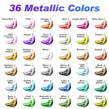 X ARTY HUB Metallic Airbrush Paint Kit, Water-Based Air Brush Painting Set