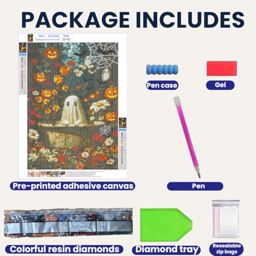 WULINHUAFA Halloween Diamond Painting Kits for Adults 12x16 inch - color: Ghost