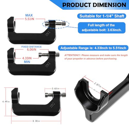 330S Propeller Puller C Clamp Puller Suitable for 1-1/4" Shaft for Ski & Wakeboard & Surf Propellers, Adjustable Range 4.33Inch to 5.51Inch