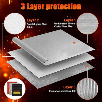 LiPo Guard Battery Safe Bag, Flame & Heat Resistant, 3 Pack (Small) - size: Small Size