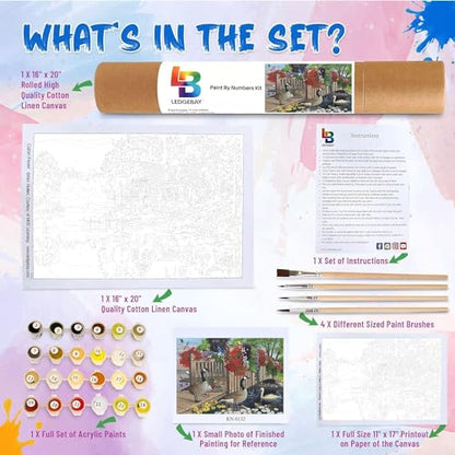 Ledgebay Paint by Numbers Kit for Adults, 16x20 Unframed Canvas - color: Nature's Blessings, size: 16" x 20" Unframed