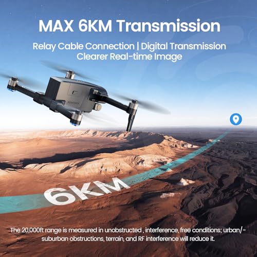 Holy Stone HS600D 3-Axis Gimbal 8K Camera Drone with 5.5-inch Full HD Display Remote Control, Level-6 Wind Resistance, 6KM Transmission, 80-Min Flight, Smart Track, Auto Return