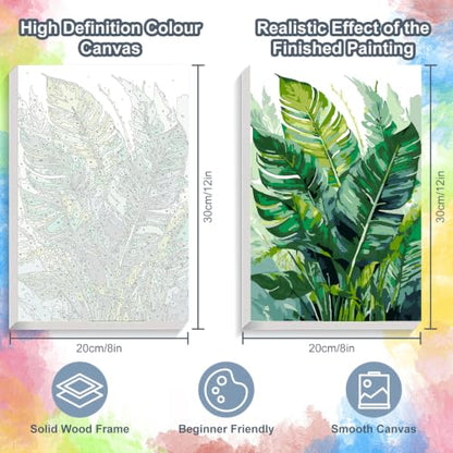 Kalonyth Plants Framed Paint by Numbers Kit for Adults Beginner 8x12 inch - color: Frame-OP-US13