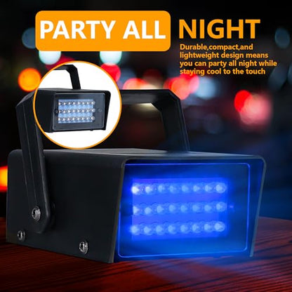 ENUOLI Mini LED Strobe Light Blue Color 24 Super Bright LED Party Light - color: Blue