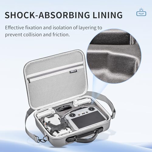 Hard Carrying Case for Dji Mini 4 Pro (with RC2 Controller), Waterproof PU Portable Travel Shoulder Bag and Handbag 2 in 1