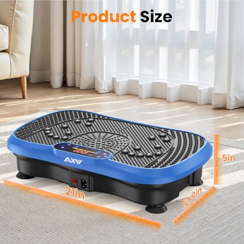 AXV Vibration Plate Exercise Machine Fitness Platform Body Vibrating Board - color: SLIM.BLUE